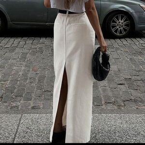 Commense White Maxi Skirt